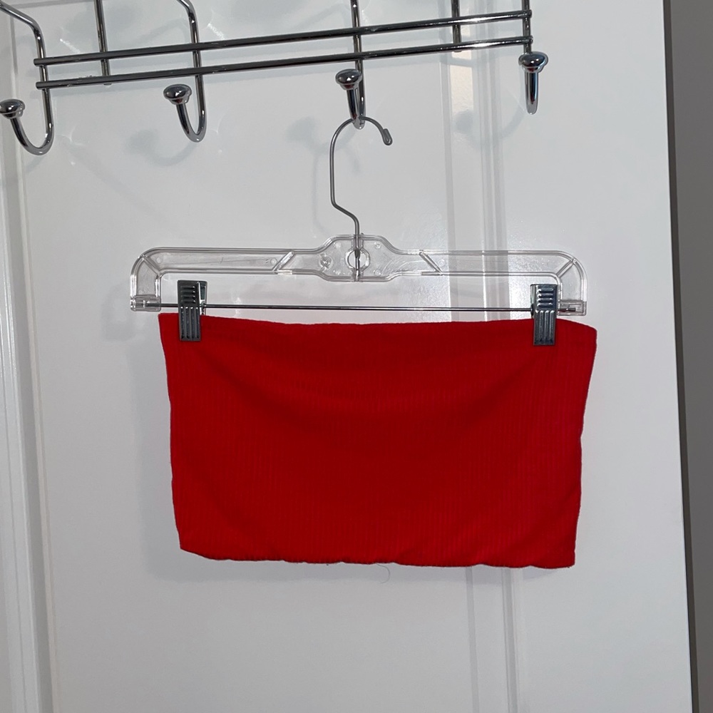 TOPSHOP Red Tube Top
